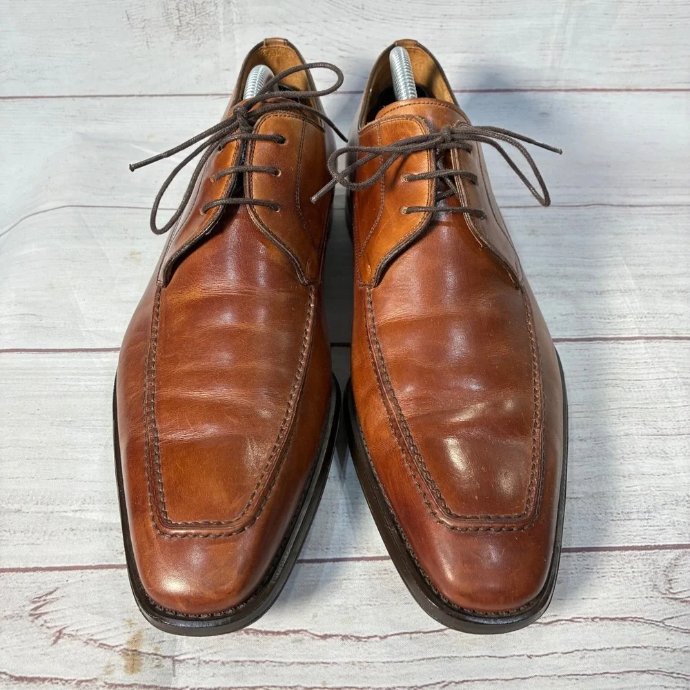 Magnanni Apron Toe Derby‎ Shoes Mens 10 Brown Leather Spain